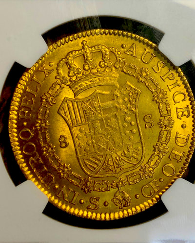 Spain 8 Escudos 1776 "Finest & Only Known" NGC 63 5