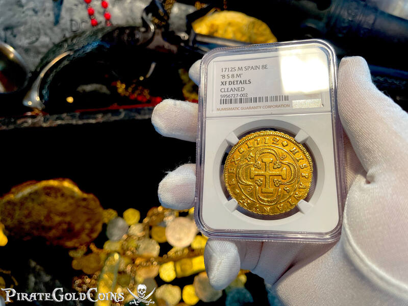 Spain 8 Escudos 1712 "Dated" NGC XF 9