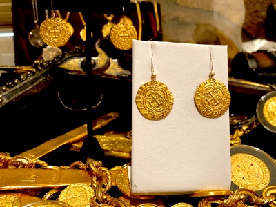 Pirate Gold Coins Shipwreck Treasure Jewelry Earrings 18