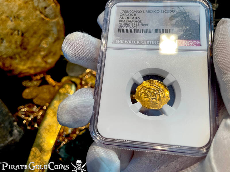 Mexico 1 Escudo 1700/1699 "1715 Fleet Shipwreck" NGC AU Dets 4
