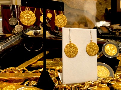 Pirate Gold Coins Shipwreck Treasure Jewelry Earrings 20