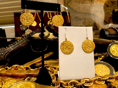 Pirate Gold Coins Shipwreck Treasure Jewelry Earrings 21