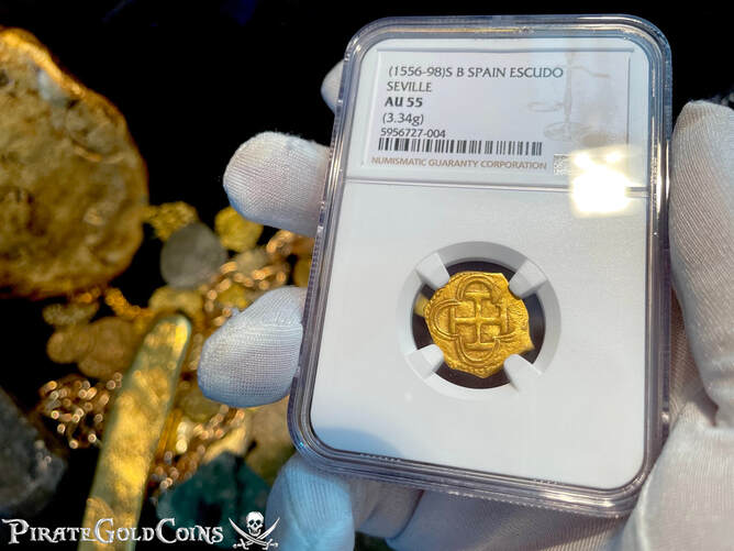 Spain 1 Escudo 1556-98 "Great Color" NGC 55