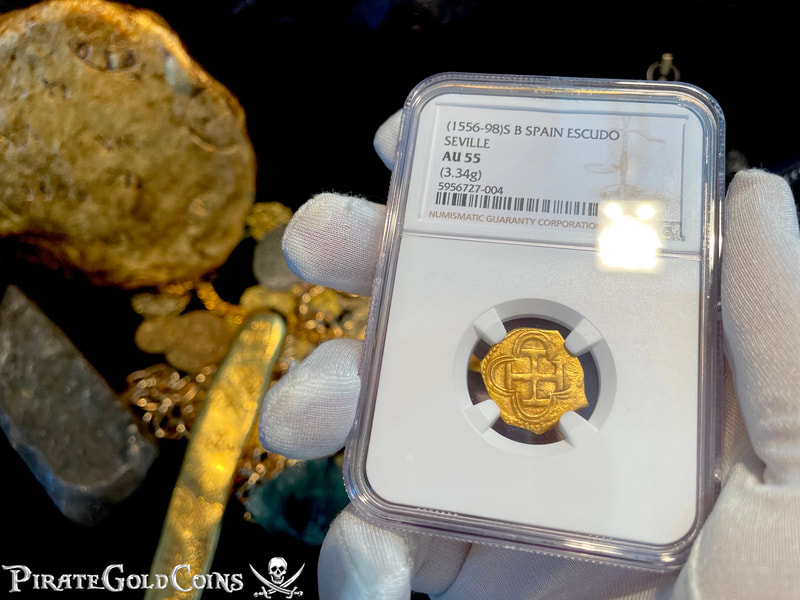 Spain 1 Escudo 1556-98 "Great Color" NGC 55 3