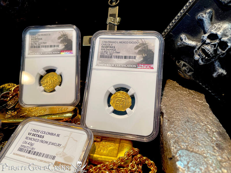 Mexico 1 Escudo 1700/1699 "1715 Fleet Shipwreck" NGC AU Dets 7
