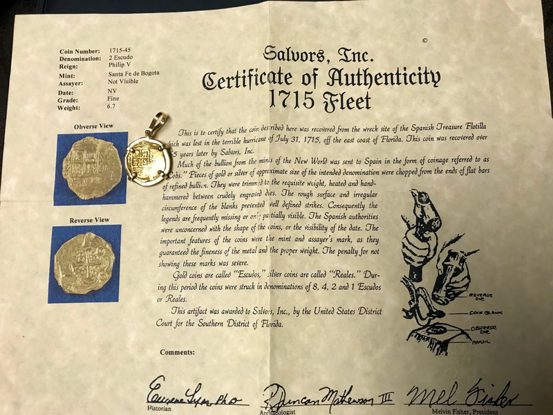 Colombia 2 Escudos "1715 Fleet Shipwreck" Treasure Jewelry 7