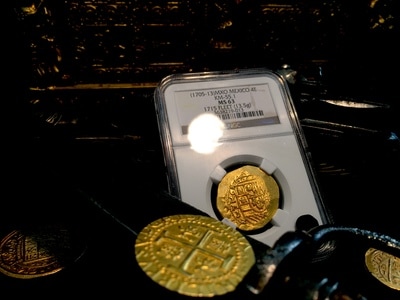 Mexico 4 Escudos 1705-13  "1715 Plate Fleet Shipwreck"  NGC 63 3