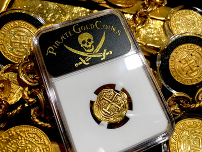 Colombia 2 Escudos 1667-93 "Charles II" NGC 55 Pirate Gold Coins Treasure 2