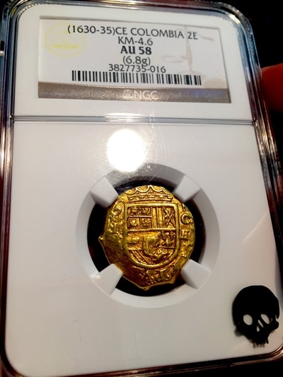 Colombia 2 Escudos  1630-35  "Incredible Toning"  NGC 58 4