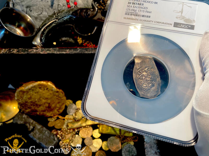 Mexico 8 Reales Dated 1715! "From 1715 Plate Fleet Shipwreck" NGC XF 16