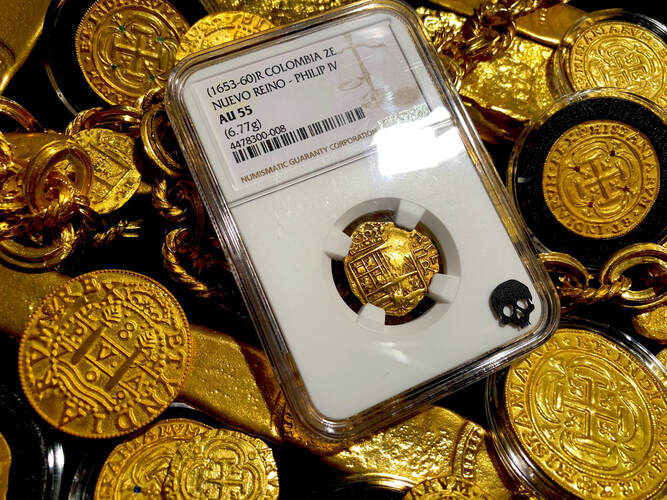 Dated | Colombia 2 Escudos | Pirate Gold Coins 7