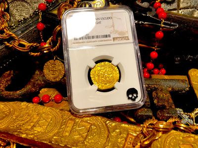 Spain 1 Escudo 1516-56 "Full Crown & Legends" NGC 62 2