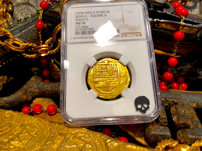 Spain 4 Escudos 1556-98 "Insanely Crisp Details" NGC 58 2