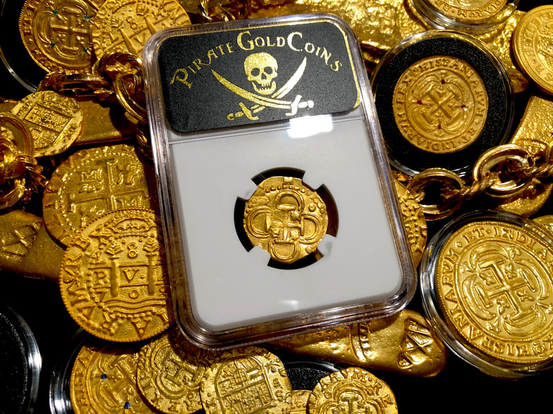 Spain 2 Escudos 1591 "Dated" NGC 58 Pirate Gold Coins Treasure 4