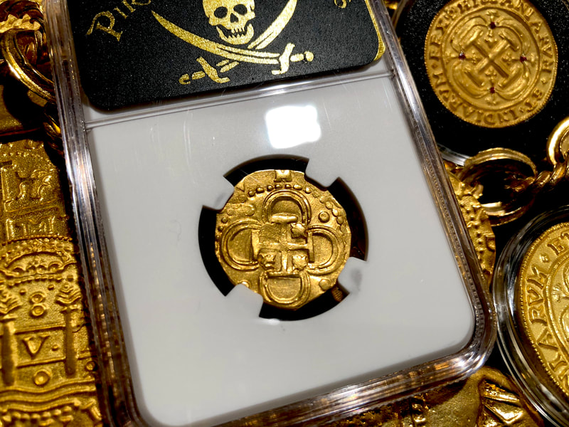 Spain 2 Escudos 1591 "Dated" NGC 58 Pirate Gold Coins Treasure 5