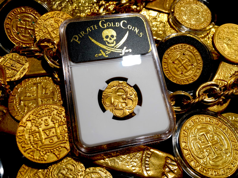 Spain 2 Escudos 1591 "Dated" NGC 58 Pirate Gold Coins Treasure 7