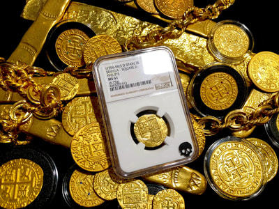 Spain 2 Escudos 1556-98 "Philip II" NGC 61 Treasure Pirate Gold Coins 4
