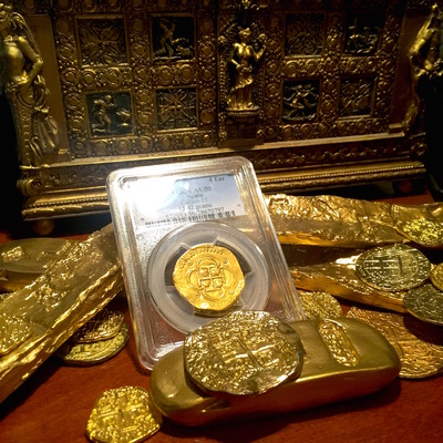 Spain 4 Escudos 1590 "Full Date" PCGS 50 Finest Known 4