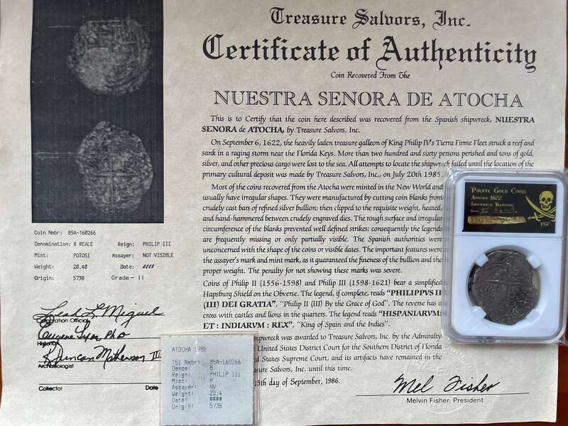 Bolivia 8 Reales "Atocha 1622 Shipwreck" Grade 2 4