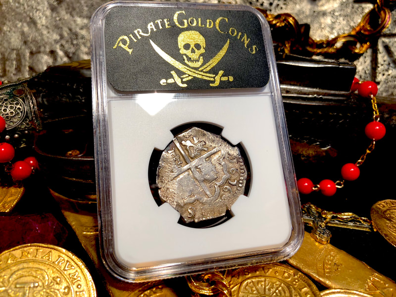 Spain 4 Reales 1616 "Full 4 Digit Dated" NGC AU Dets​ Pirate Gold Coins 13