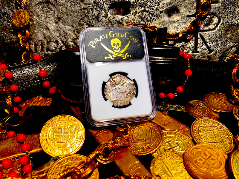 Spain 4 Reales 1616 "Full 4 Digit Dated" NGC AU Dets​ Pirate Gold Coins 15