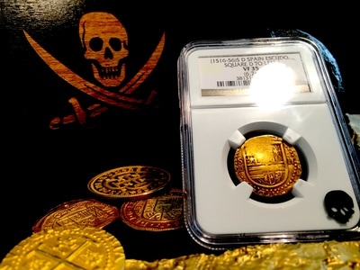 Spain  1 Escudo  1516-56  "Square D to Left"  NGC 35 ! Strong Details 4