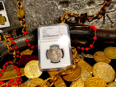 Spain 4 Reales 1615 "Full 4 Digit Date" NGC 35​ Pirate Gold Coins 18