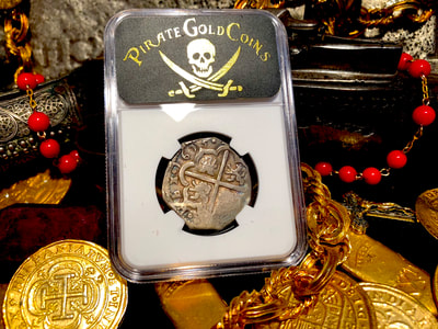 Spain 4 Reales 1615 "Full 4 Digit Date" NGC 35​ Pirate Gold Coins 13