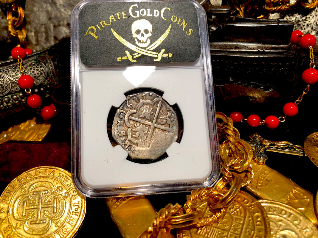 Spain 4 Reales 1615 "Full 4 Digit Date" NGC 35​ Pirate Gold Coins