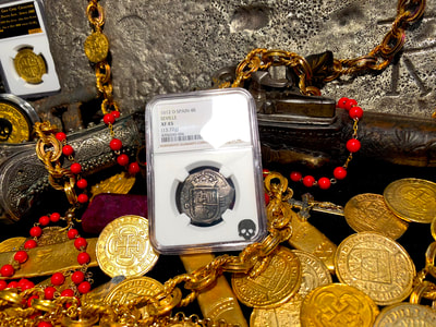 Spain 4 Reales 1612 "Full 4 Digit Date" NGC 45​ Pirate Gold Coins 15