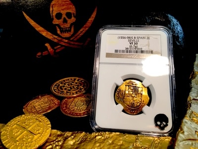 Spain  2 Escudos  1556-98  SB  "Seville Mint"   Philip II  NGC 30 3
