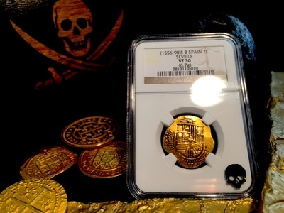 Spain  2 Escudos  1556-98  SB  "Seville Mint"   Philip II  NGC 30 4
