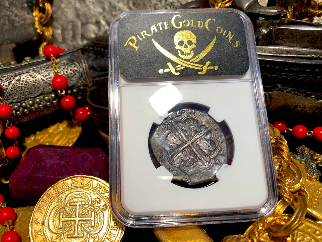 Spain 4 Reales 1612 "Full 4 Digit Date" NGC 45​ Pirate Gold Coins