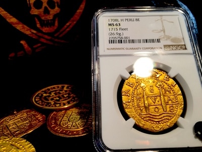 Peru  8 Escudos  1708  "1715 Plate Fleet Shipwreck"  NGC 63  Finest Known! 10