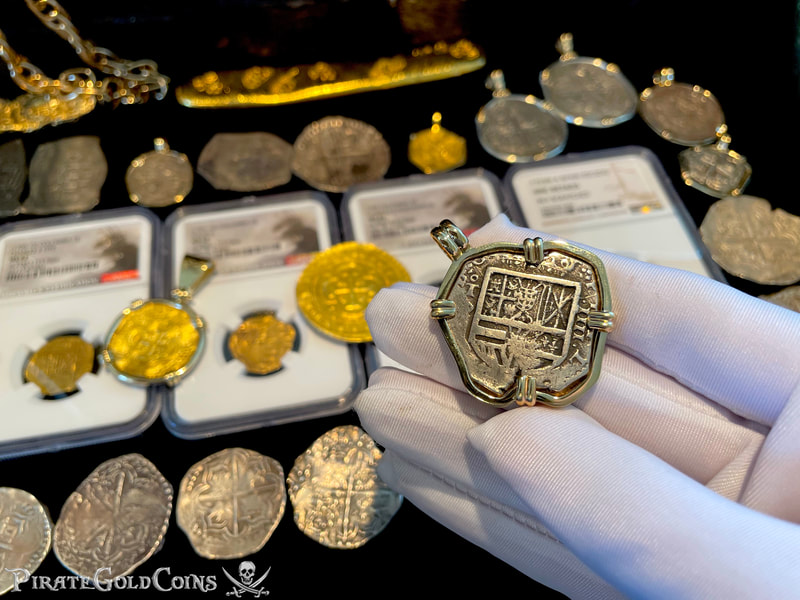 Spain 4 Reales 1622 "Year of the Atocha" 14kt Bezel 5