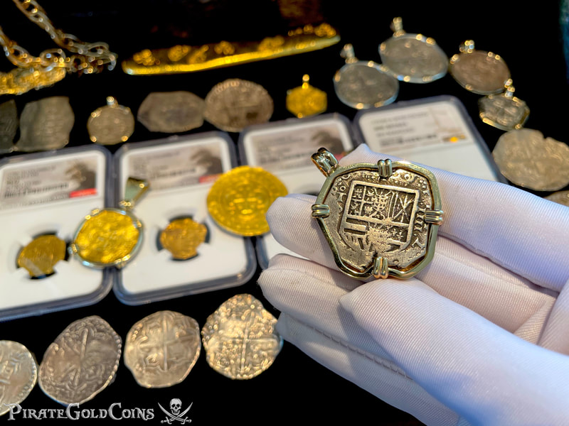 Spain 4 Reales 1622 "Year of the Atocha" 14kt Bezel 6