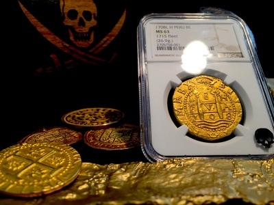 Peru  8 Escudos  1708  "1715 Plate Fleet Shipwreck"  NGC 63  Finest Known! 19