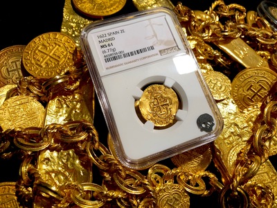 Spain 2 Escudos 1622 "Year of the Atocha, Dated"  NGC 61 Shipwreck Treasure 10