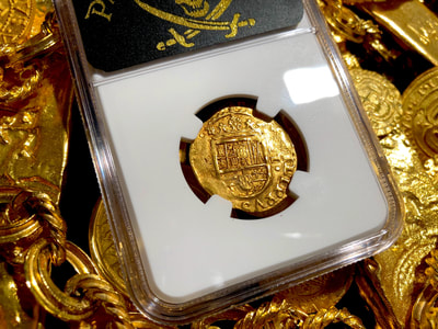 Spain 2 Escudos 1622 "Year of the Atocha, Dated"  NGC 61 Shipwreck Treasure 14