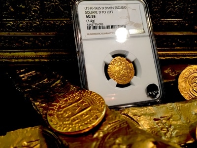 Spain  1 Escudo  1516-56  "Charles & Joanna"  NGC 58 Square D to Left 2