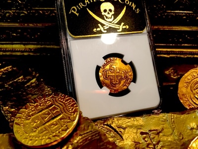 Spain  1 Escudo  1516-56  "Seville Mint"  NGC 53 Gold Treasure Coin 4