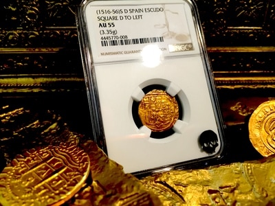 Spain  1 Escudo  1516-56  "Charles & Joanna"  NGC 55 Square D to Left 2