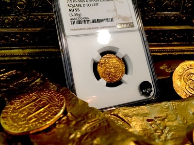 Spain  1 Escudo  1516-56  "Charles & Joanna"  NGC 55 Square D to Left 4