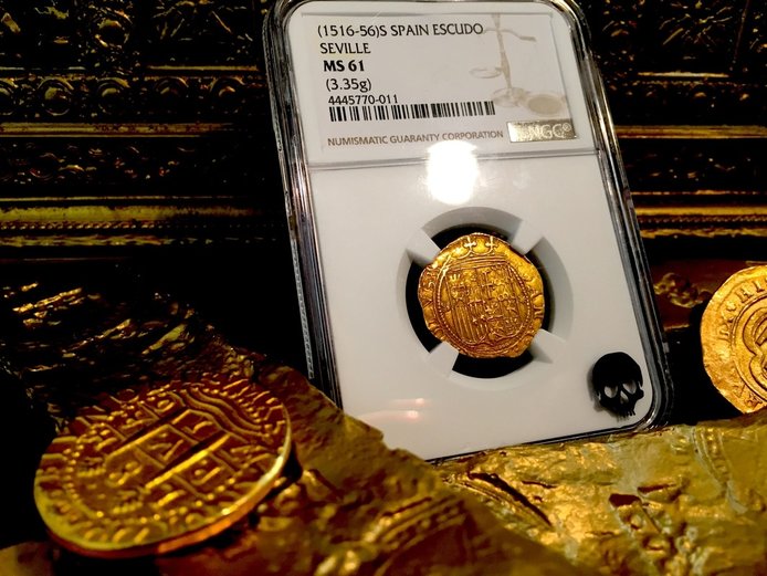 Spain  1 Escudo  1516-56  "Seville Mint"  NGC 61  Mint State