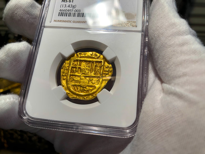 Spain 4 Escudos 1621-65 "Brute Style" NGC 61 Pirate Gold Coins 9
