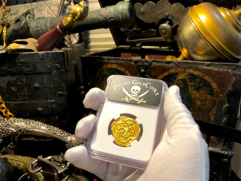 Spain 4 Escudos 1621-65 "Brute Style" NGC 61 Pirate Gold Coins 13