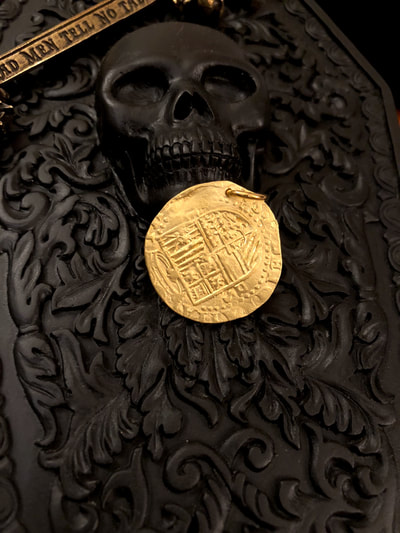 Reproduction Solid Gold Spain 2 Escudos Shipwreck Treasure Pirate Gold Coins 4