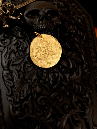 Reproduction Solid Gold Spain 2 Escudos Shipwreck Treasure Pirate Gold Coins 6