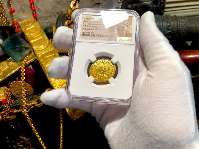 Byzantine Empire 976-1025AD "Jesus Christ" NGC AU 4x3 6