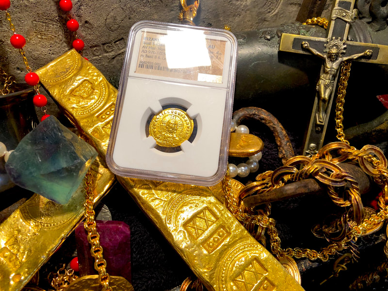 Byzantine Empire 976-1025AD "Jesus Christ" NGC AU 4x3 8